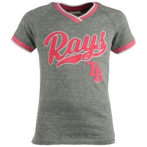 MLB Tampa Bay Rays  Girls Vneck Jersey T-Shirt